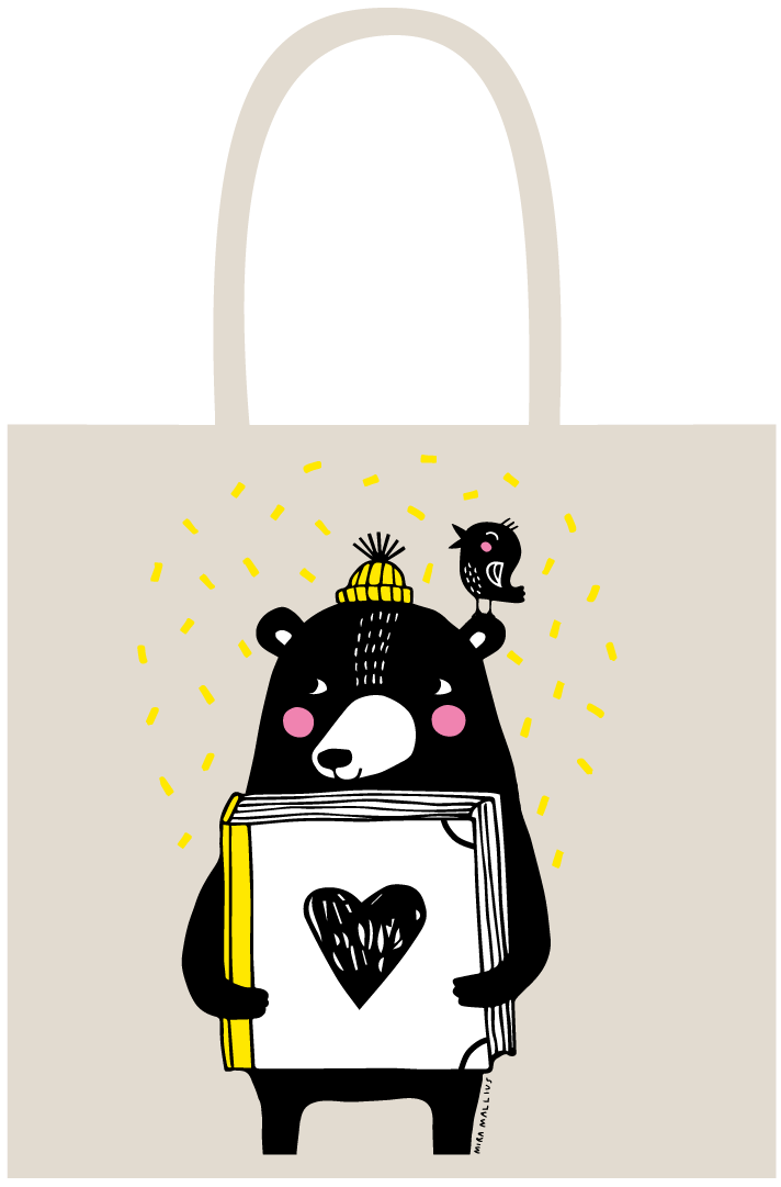 Kirjan ja ruusun päivä 2019 kampanjakassi.